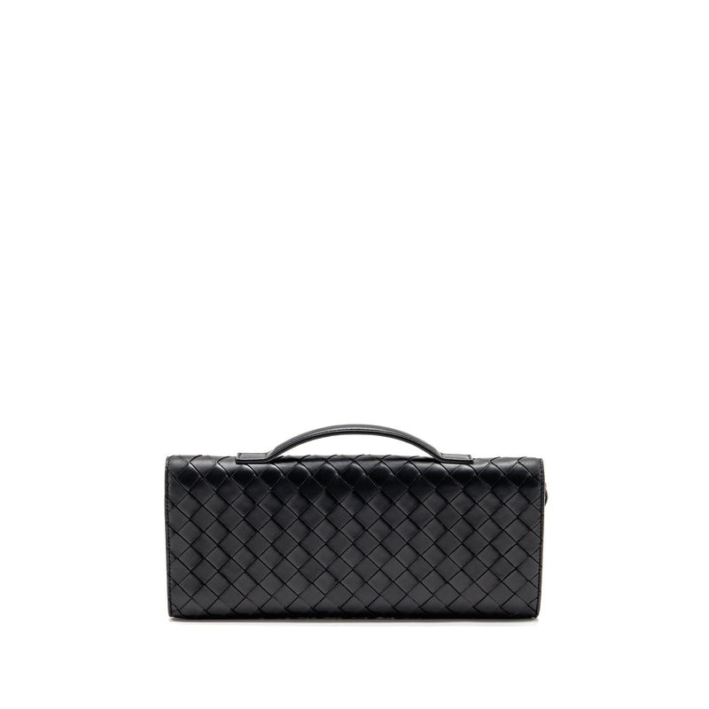 Bottega Veneta Andiamo Clutch Intrecciato Calfskin Black GHW