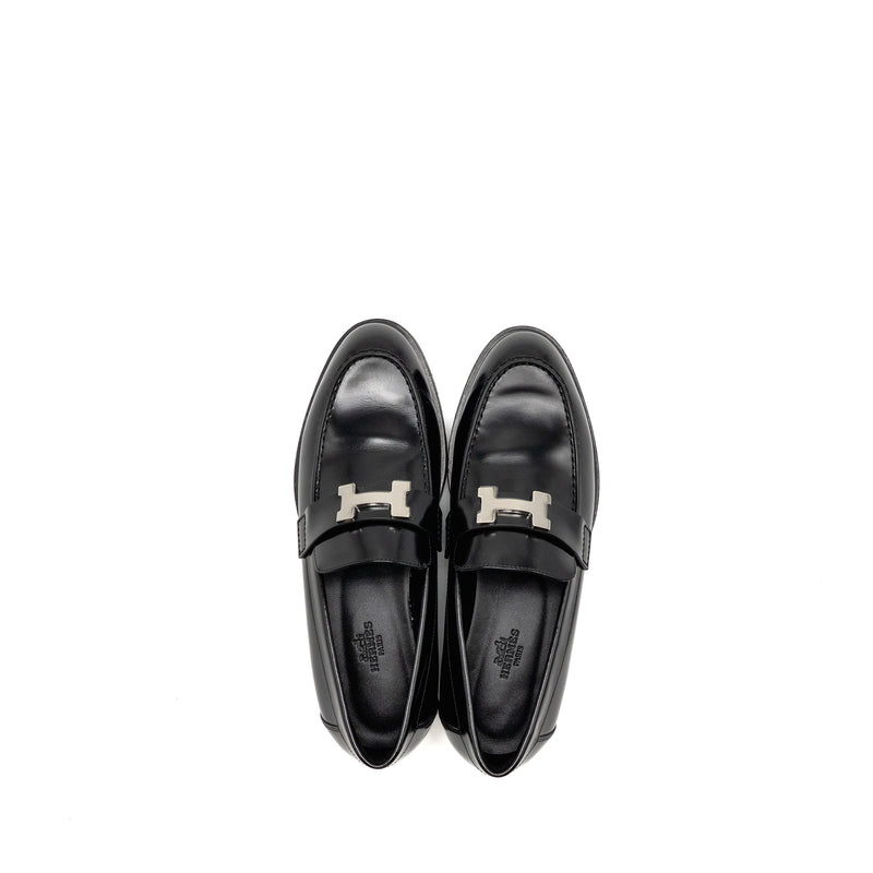 Hermes size 36.5 Paris loafer calfskin black SHW
