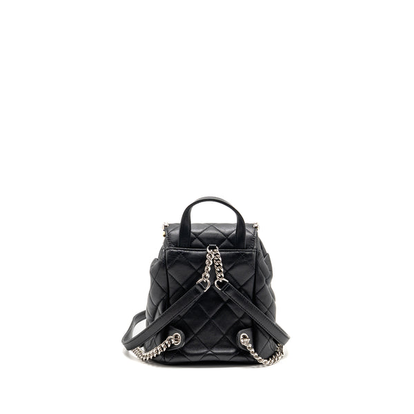 Chanel Quilted Metallic Bubble Backpack Lambskin Black Multicolour Hardware