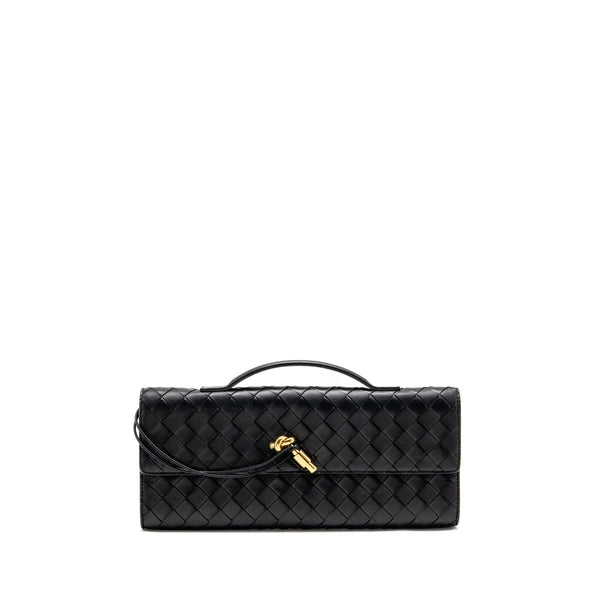 Bottega Veneta Andiamo Clutch Intrecciato Calfskin Black GHW