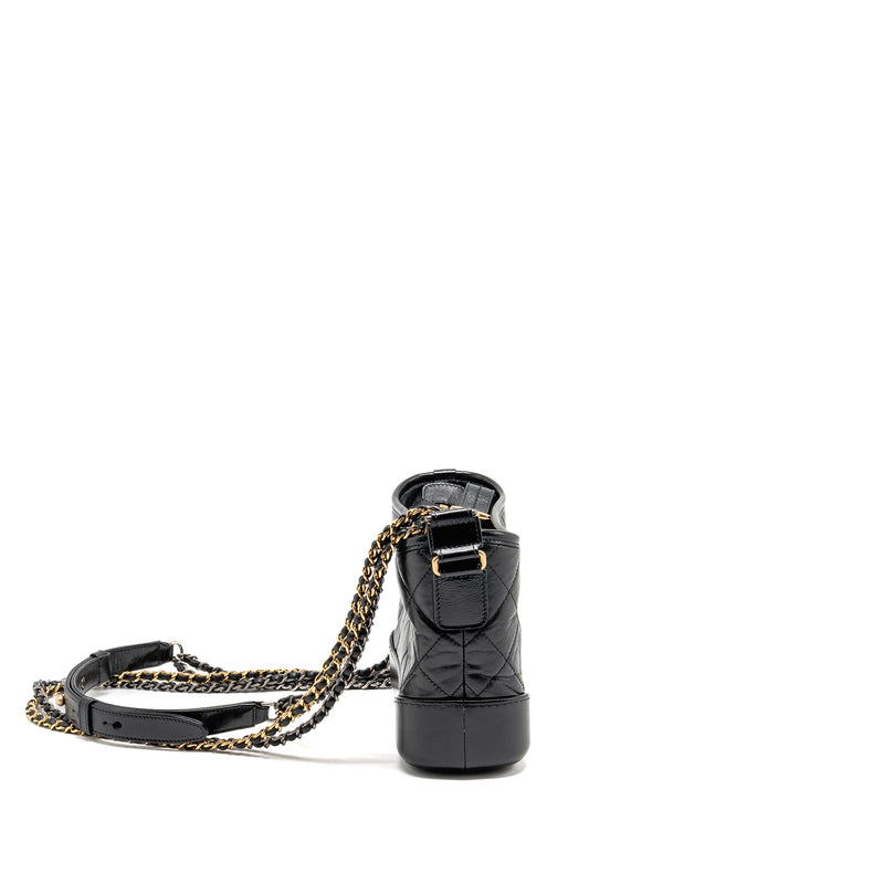 Chanel Small Gabrielle Hobo Bag Aged Calfskin Black Multicolour Hardware