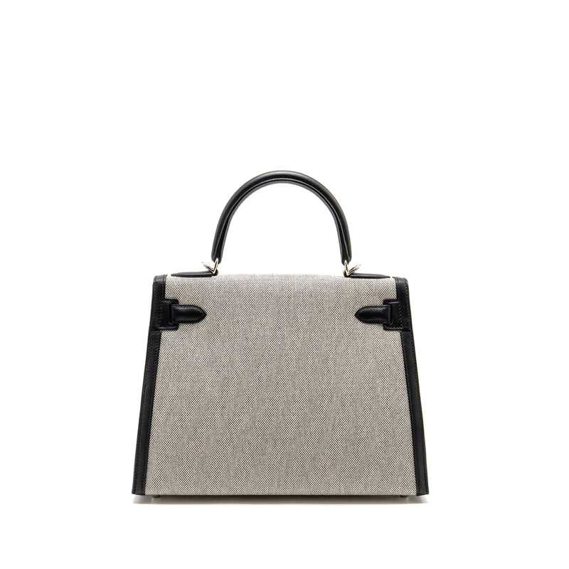 Hermes kelly 28 sellier toile H / swift ecru - black / black SHW stamp Z