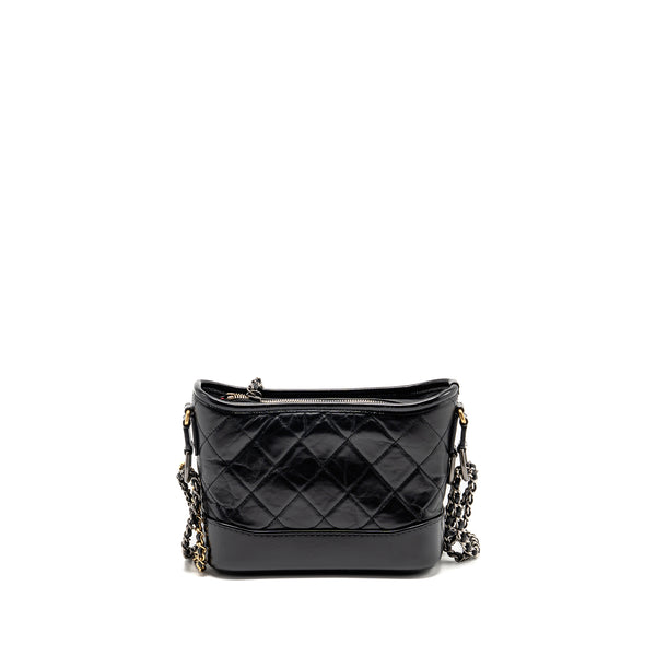 Chanel Small Gabrielle Hobo Bag Aged Calfskin Black Multicolour Hardware