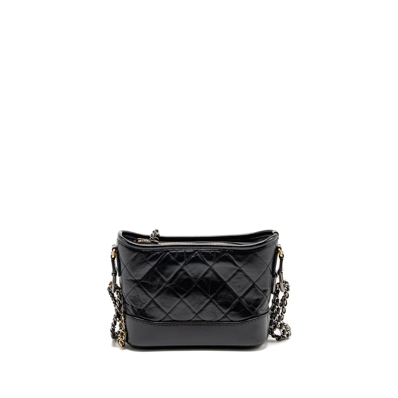 Chanel Small Gabrielle Hobo Bag Aged Calfskin Black Multicolour Hardware