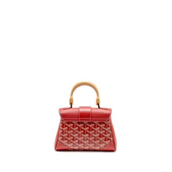 Goyard Mini Saigon Souple Bag Goyardine Canvas/Calfskin Red SHW