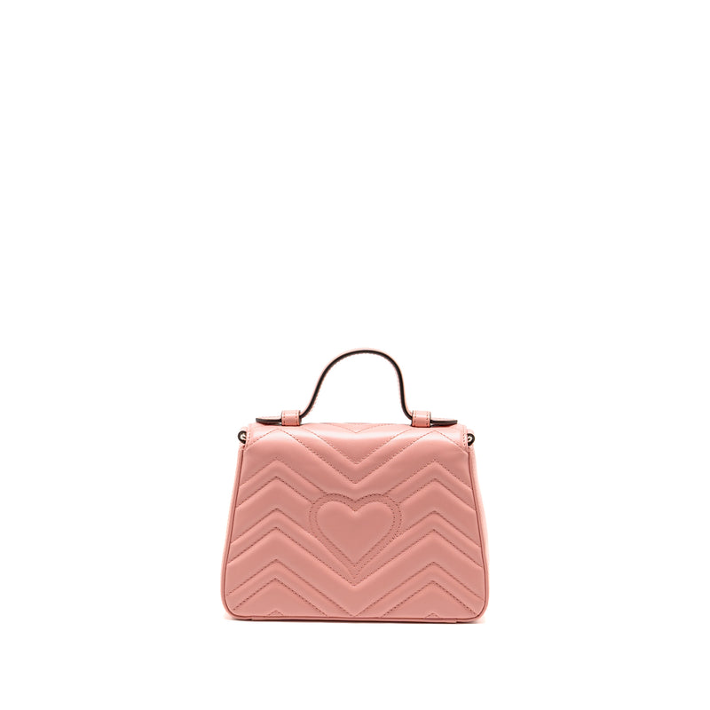 Gucci GG Marmont Mini Top Handle Bag Calfskin Pink SHW