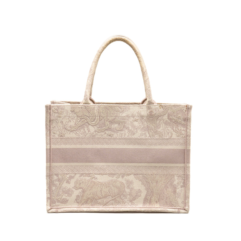 Dior Medium Book Tote Pink Toile de Jouy Embroidery