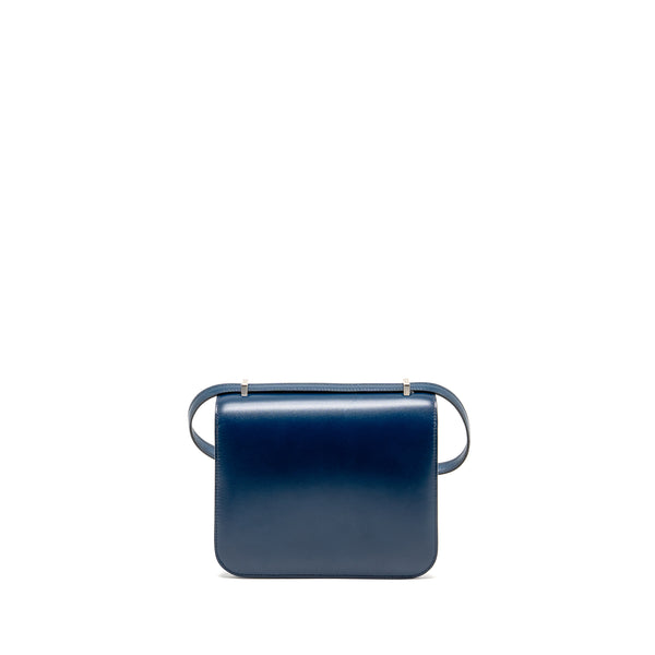 Hermes Mini Constance box leather blue de peruses SHW stamp D