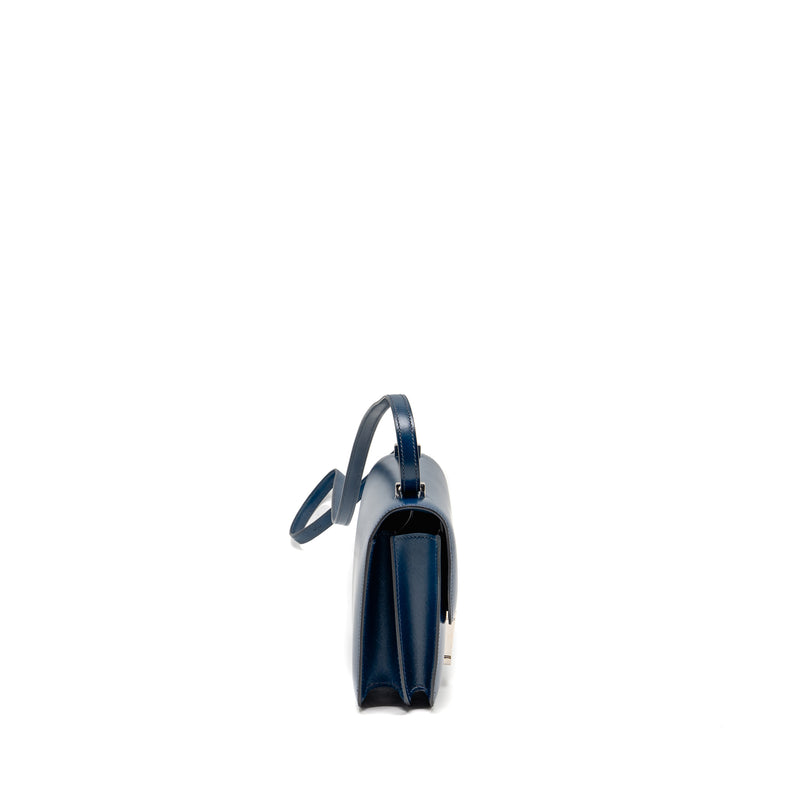 Hermes Mini Constance box leather blue de peruses SHW stamp D