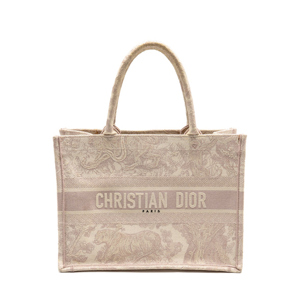 Dior Medium Book Tote Pink Toile de Jouy Embroidery