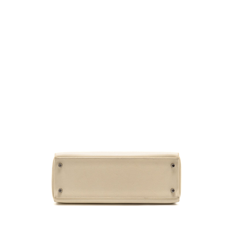 Hermes Kelly 32 Epsom Retourne Craie SHW Stamp Square R