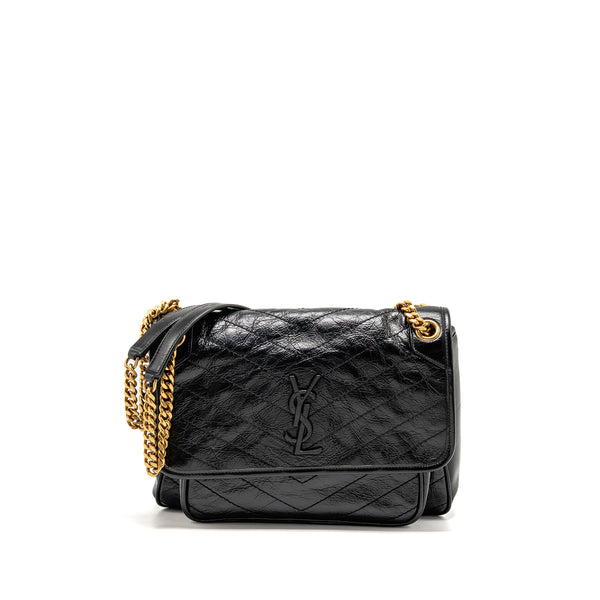 Saint Laurent/YSL Medium Niki Chain Bag Vintage Calfskin Black GHW