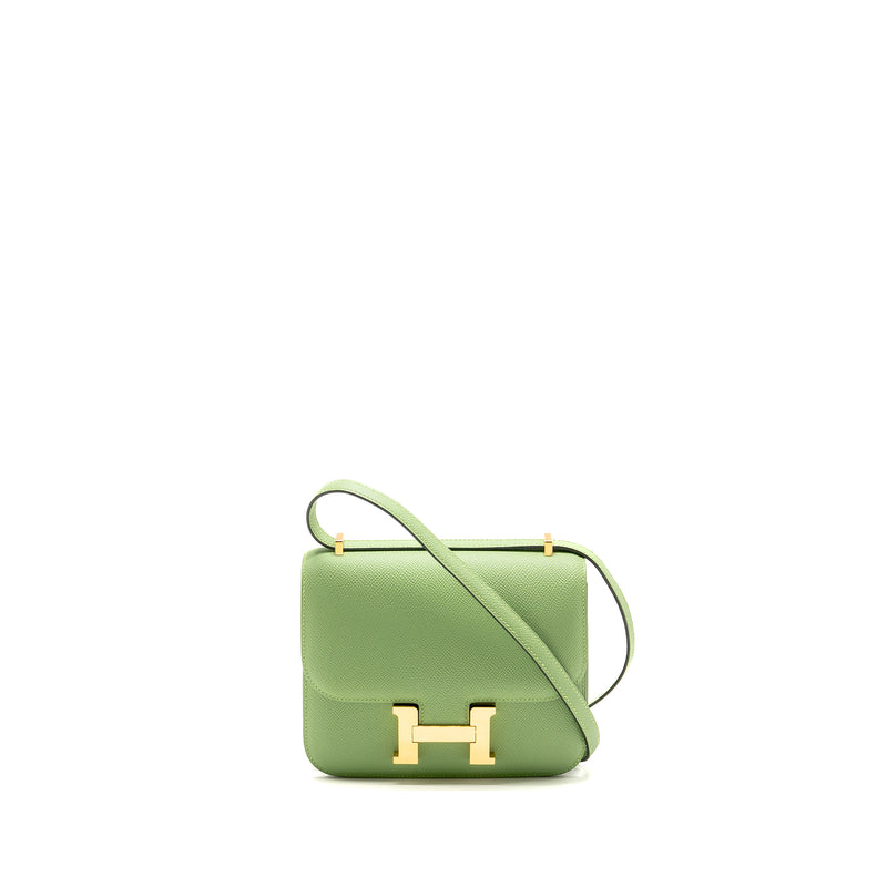 Hermes Mini Constance Epsom Vert Criquet GHW Stamp Y