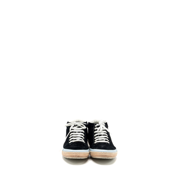 Bottega Veneta Size 42.5 Sneaker Suede Black/White/Light Blue
