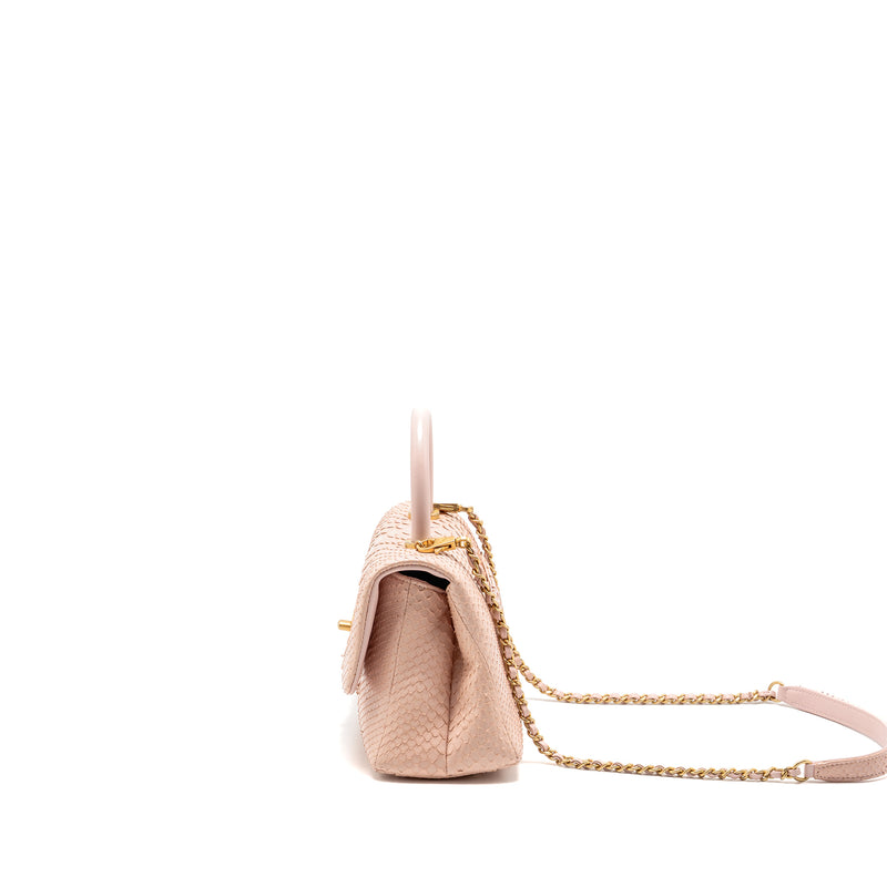 Chanel Small Coco Handle Python Light Pink GHW