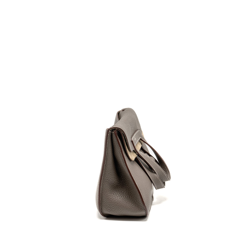 Herms Halzan 31 clemence gris etain SHW stamp square R