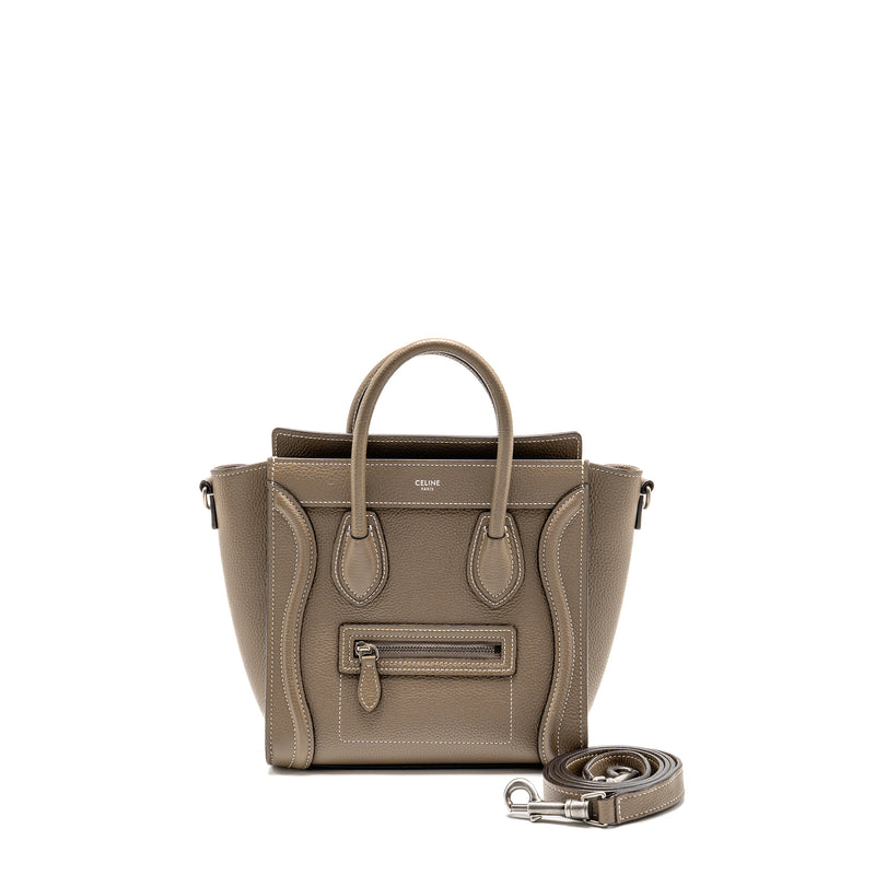 Celine Nano Luggage bag calfskin grey SHW