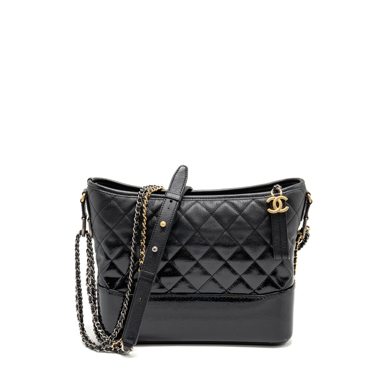 Chanel Large Gabrielle Hobo Bag Calfskin / Patent Black Multicolor Hardware