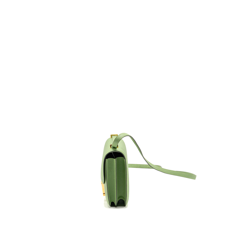 Hermes Mini Constance Epsom Vert Criquet GHW Stamp Y