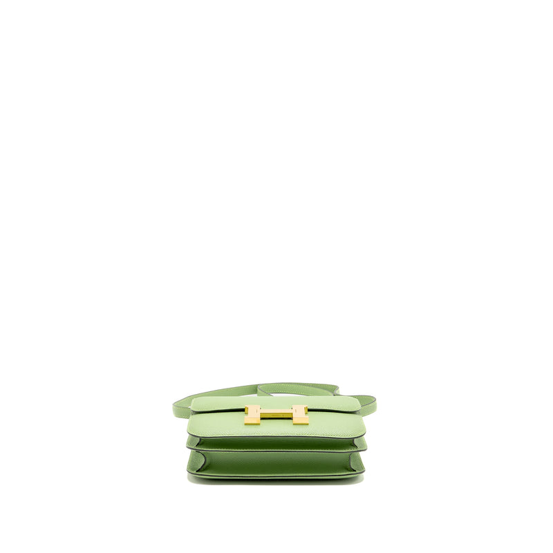 Hermes Mini Constance Epsom Vert Criquet GHW Stamp Y