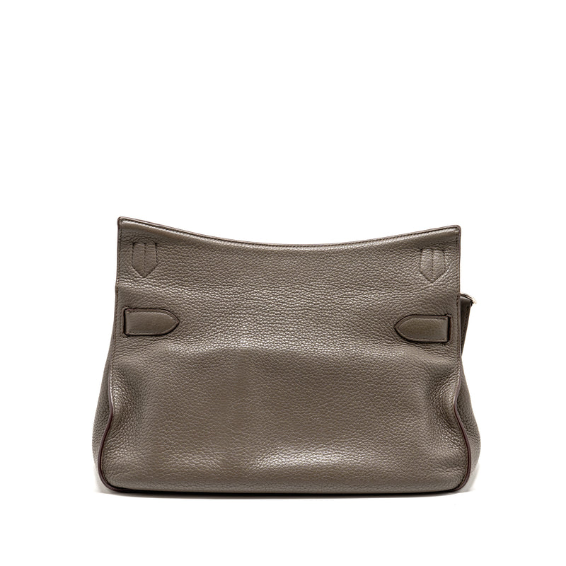 Hermes Jypsiere 34 clemence gris etain SHW stamp square P