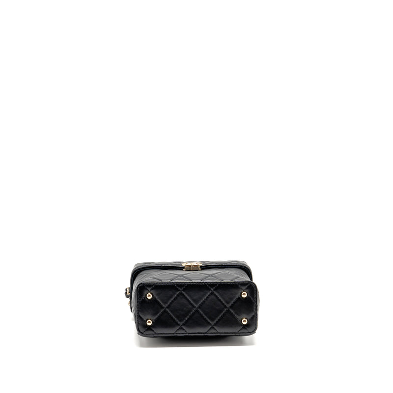 Chanel flap vanity with chain lambskin black LGWH (microchip)