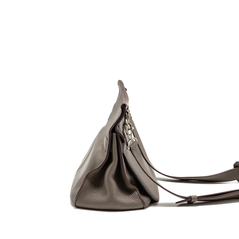 Hermes Jypsiere 34 clemence gris etain SHW stamp square P