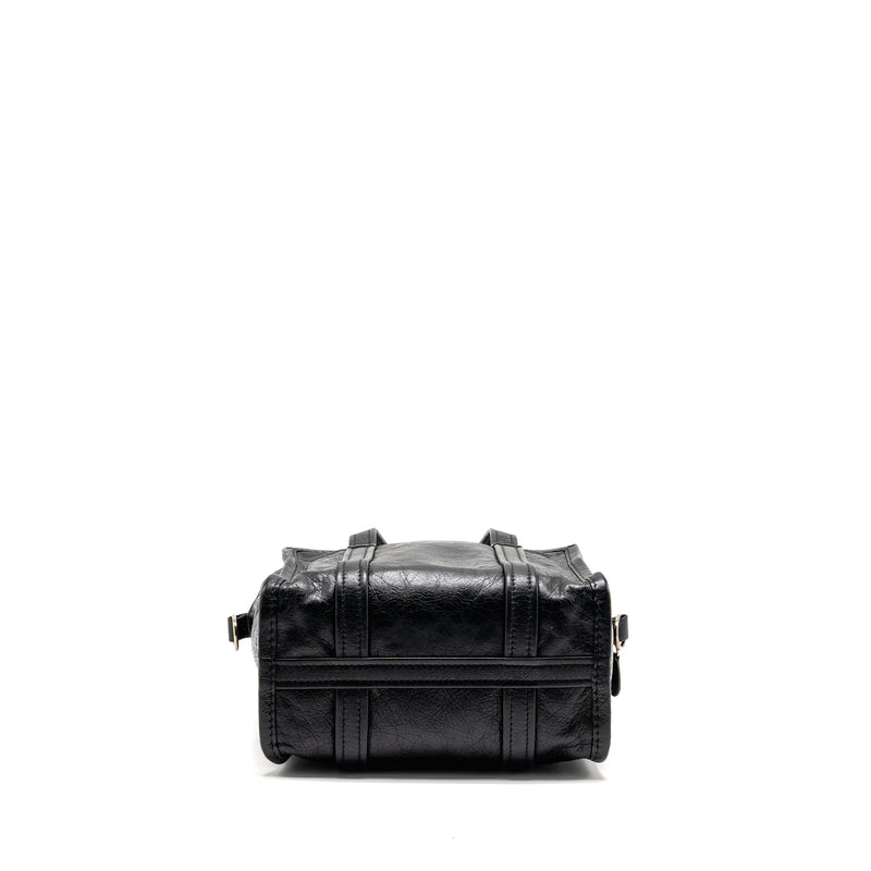 Balenciaga Bazar Mini Shopper/Tote Bag Crackled Calfskin Black SHW