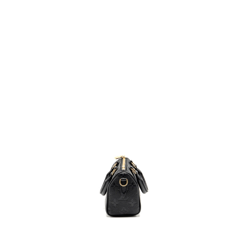 Louis Vuitton Nano Speedy Monogram Empreinte leather black GHW