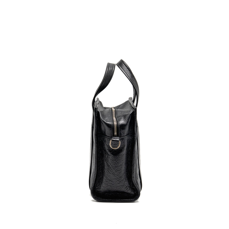 Balenciaga Bazar Mini Shopper/Tote Bag Crackled Calfskin Black SHW