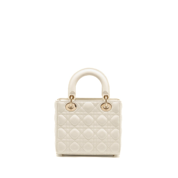 Dior Small Lady Dior My ABCDior Bag Cannage Lambskin White LGHW