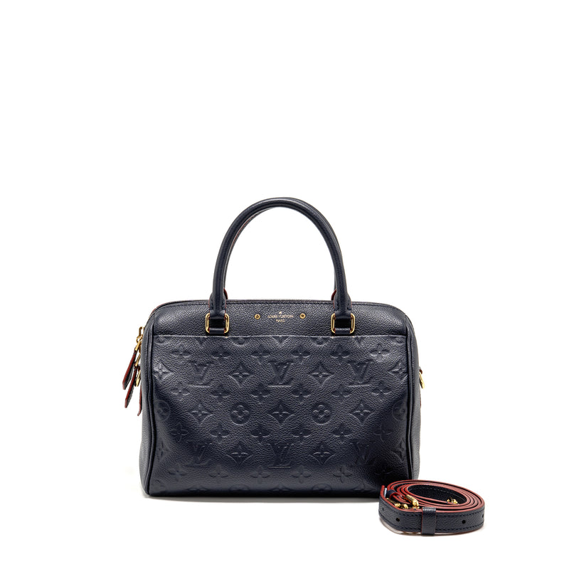 Louis Vuitton Speedy 25 Bandouliere Monogram Empreinte Navy / Red GHW