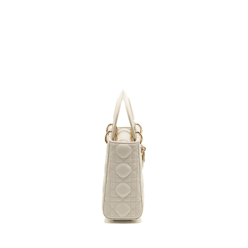 Dior Small Lady Dior My ABCDior Bag Cannage Lambskin White LGHW