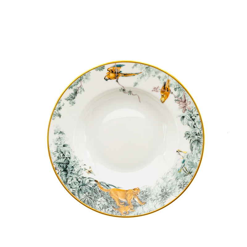 Hermes Carnets d’Equateur Soup Plate Porcelain Multicolour (Sell in a Set)