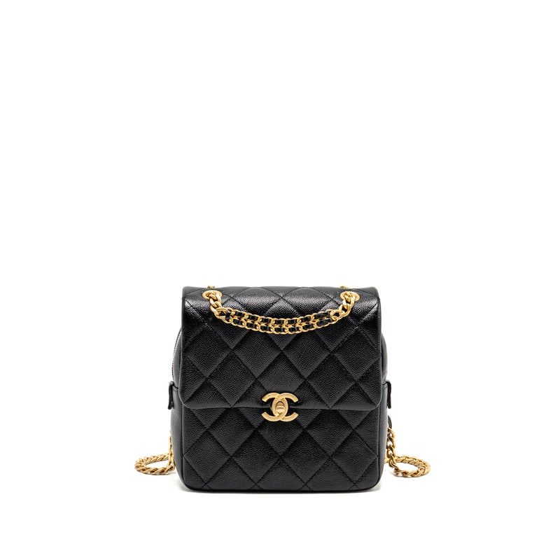 Chanel Quilted Flap Backpack Caviar Black GHW (Microchip)