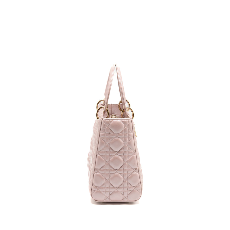 Dior Medium Lady Dior Lambskin Iridescent Pink LGHW