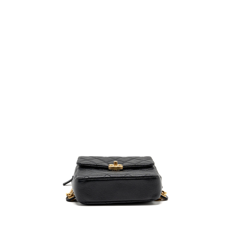 Chanel Quilted Flap Backpack Caviar Black GHW (Microchip)
