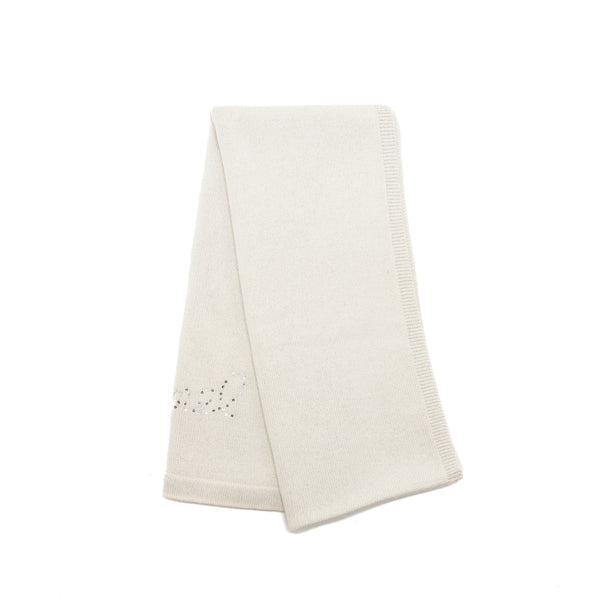 Chanel Letter Muffler/Scarf Cashmere/Polyamide silver/white