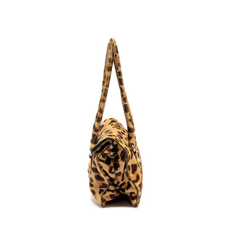 Prada Leopard Print Shoulder bag Ponyhair Multicoloured SHW