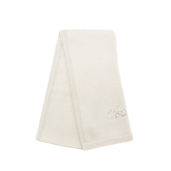 Chanel Letter Muffler/Scarf Cashmere/Polyamide silver/white