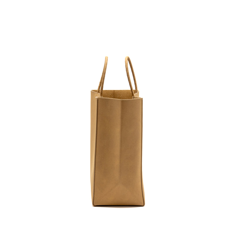 Bottega Veneta Small Raw Paper Leather Tote Bag Calfskin Kraft Beige