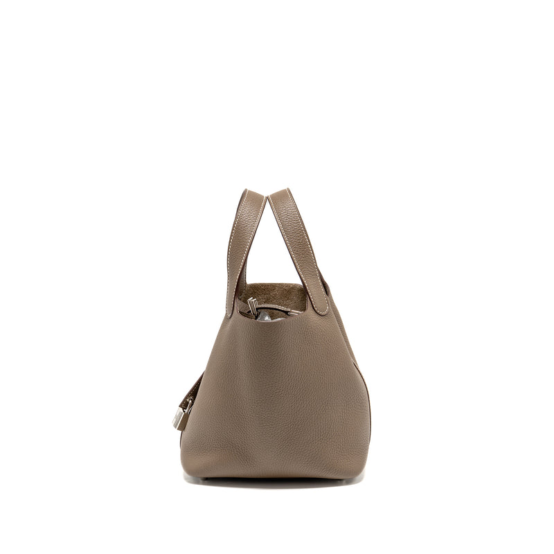 Hermes Picotin 18 Lock Bag clemence Etoupe SHW stamp Z