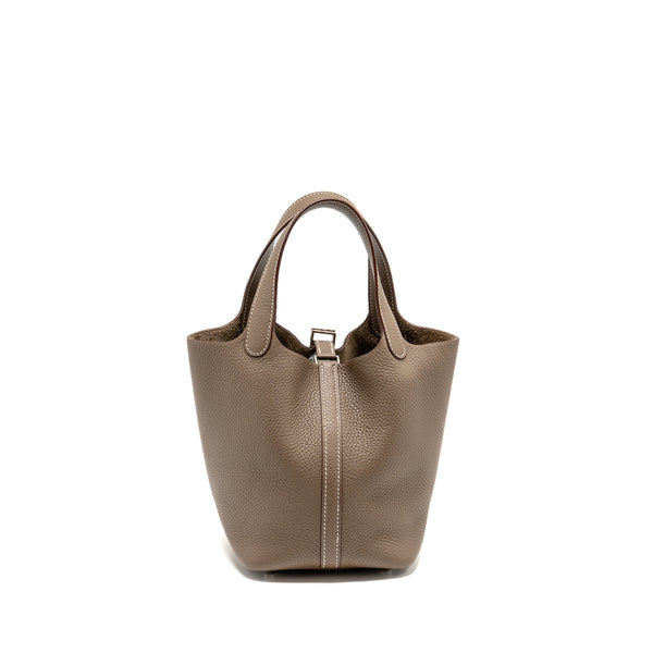 Hermes Picotin 18 Lock Bag clemence Etoupe SHW stamp Z