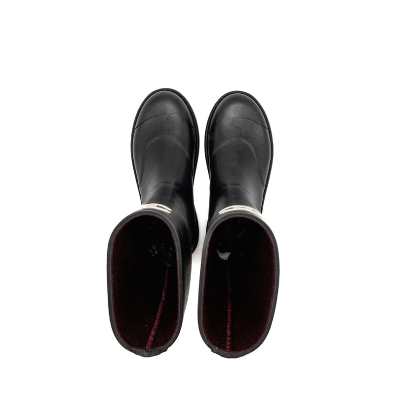 Chanel Size 38 25B High Boots Caoutchouc Black
