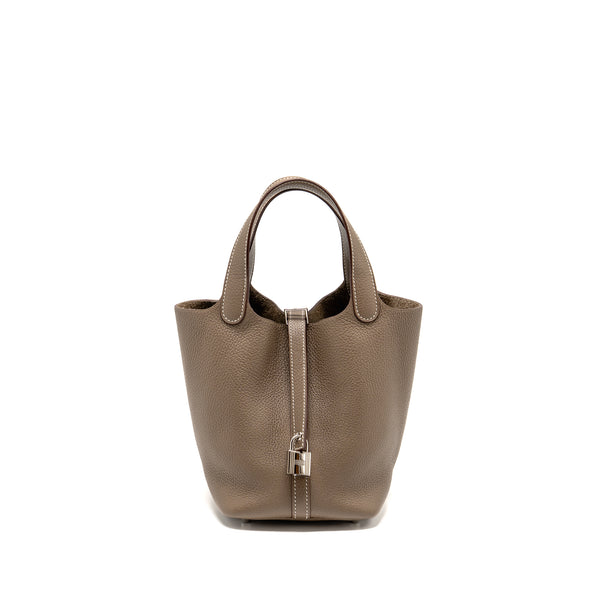 Hermes Picotin 18 Lock Bag clemence Etoupe SHW stamp Z