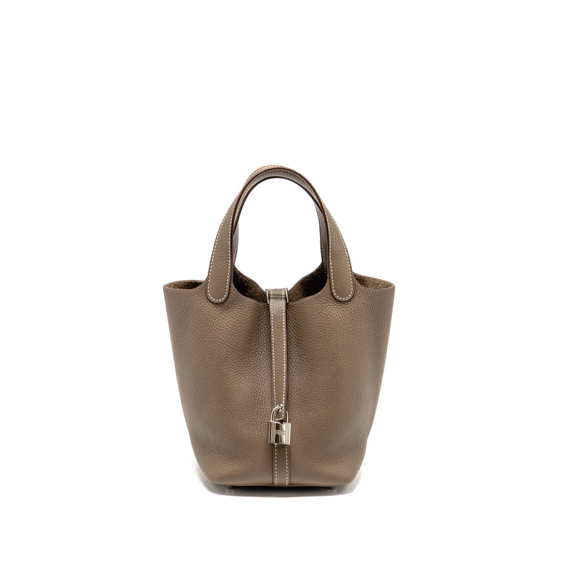 Hermes Picotin 18 Lock Bag clemence Etoupe SHW stamp Z