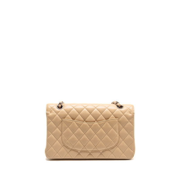 Chanel Medium Classic Double Flap Bag Caviar Beige SHW