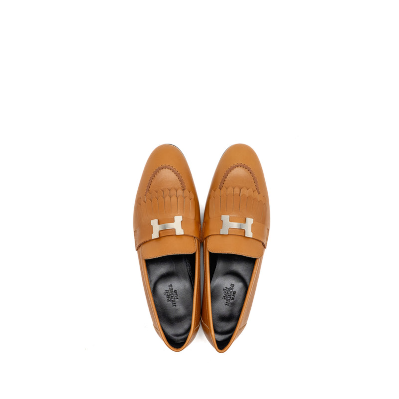 Hermes Size 38 Mocassins Royal Calfskin Beige Dore SHW