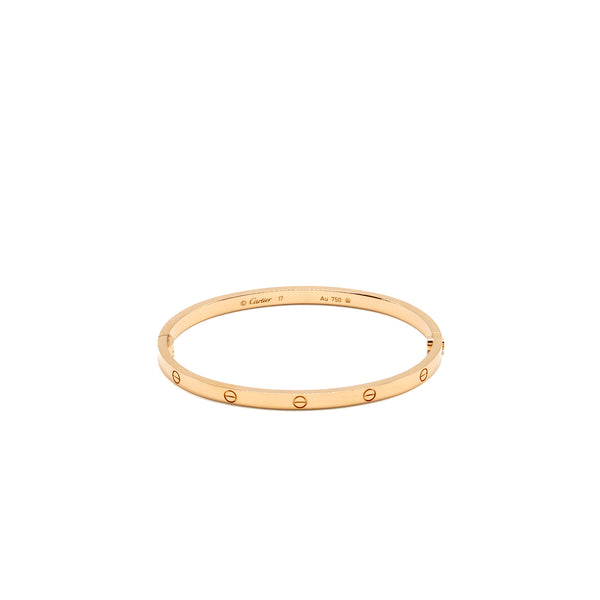 CARTIER Size 17 Love Bracelet, Small Model, Rose Gold