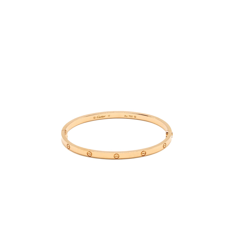 CARTIER Size 17 Love Bracelet, Small Model, Rose Gold